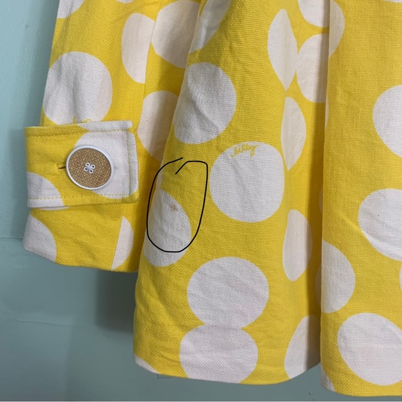 Lilly Pulitzer Blazer Jacket Circles Polka Dots White Yellow Button Size 6 - Picture 10 of 16
